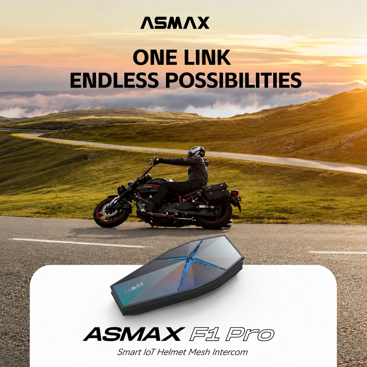 ASMAX F1 Pro 40mm Mesh Intercom Headset