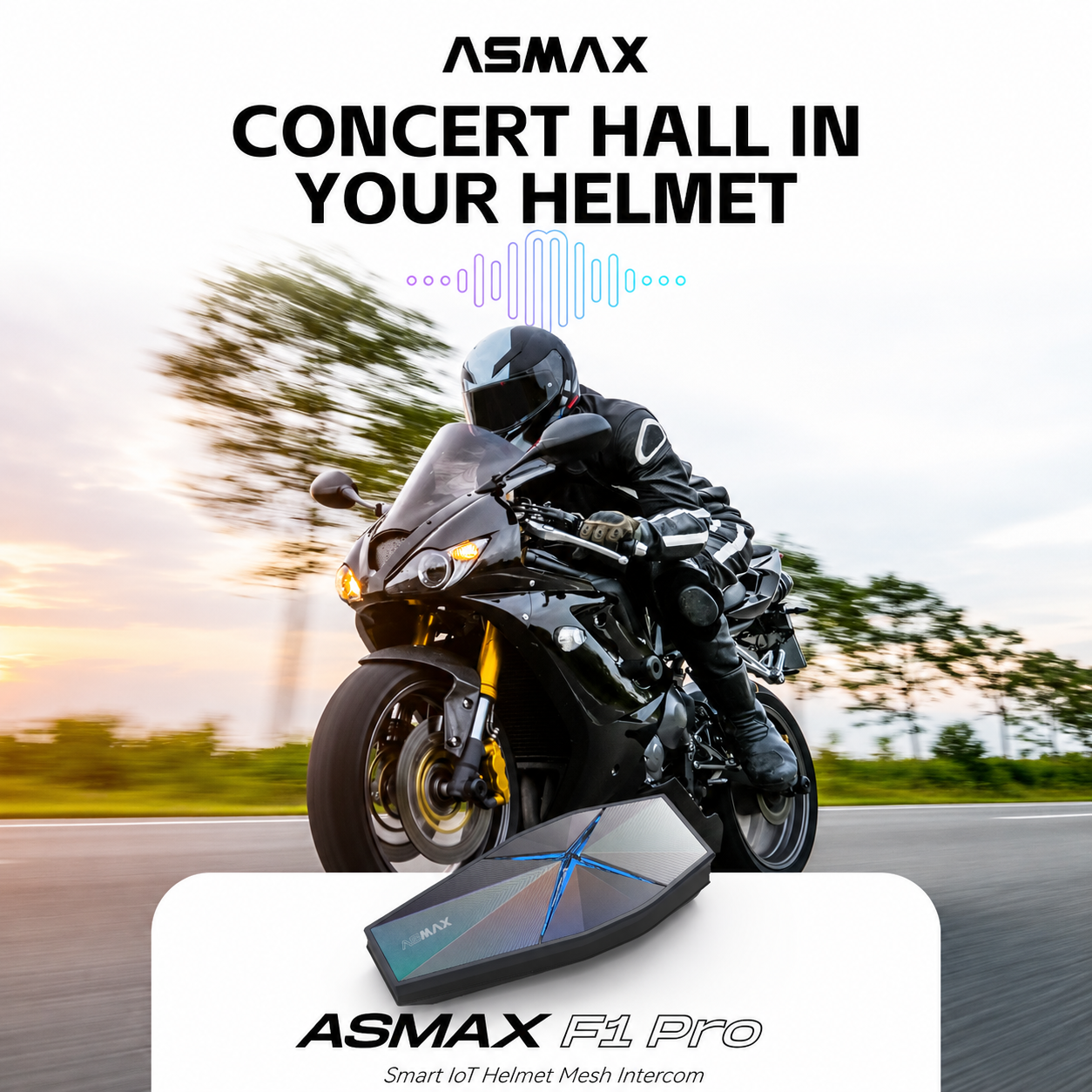 ASMAX F1 Pro 40mm Mesh Intercom Headset