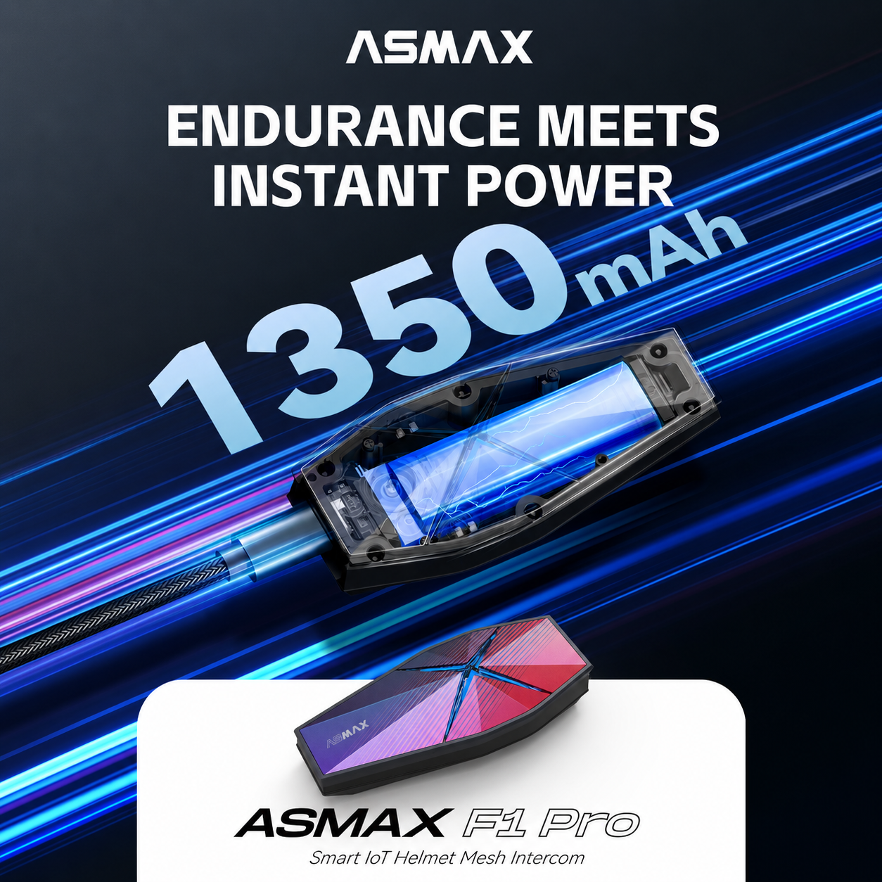 ASMAX F1 Pro 40mm Mesh Intercom Headset
