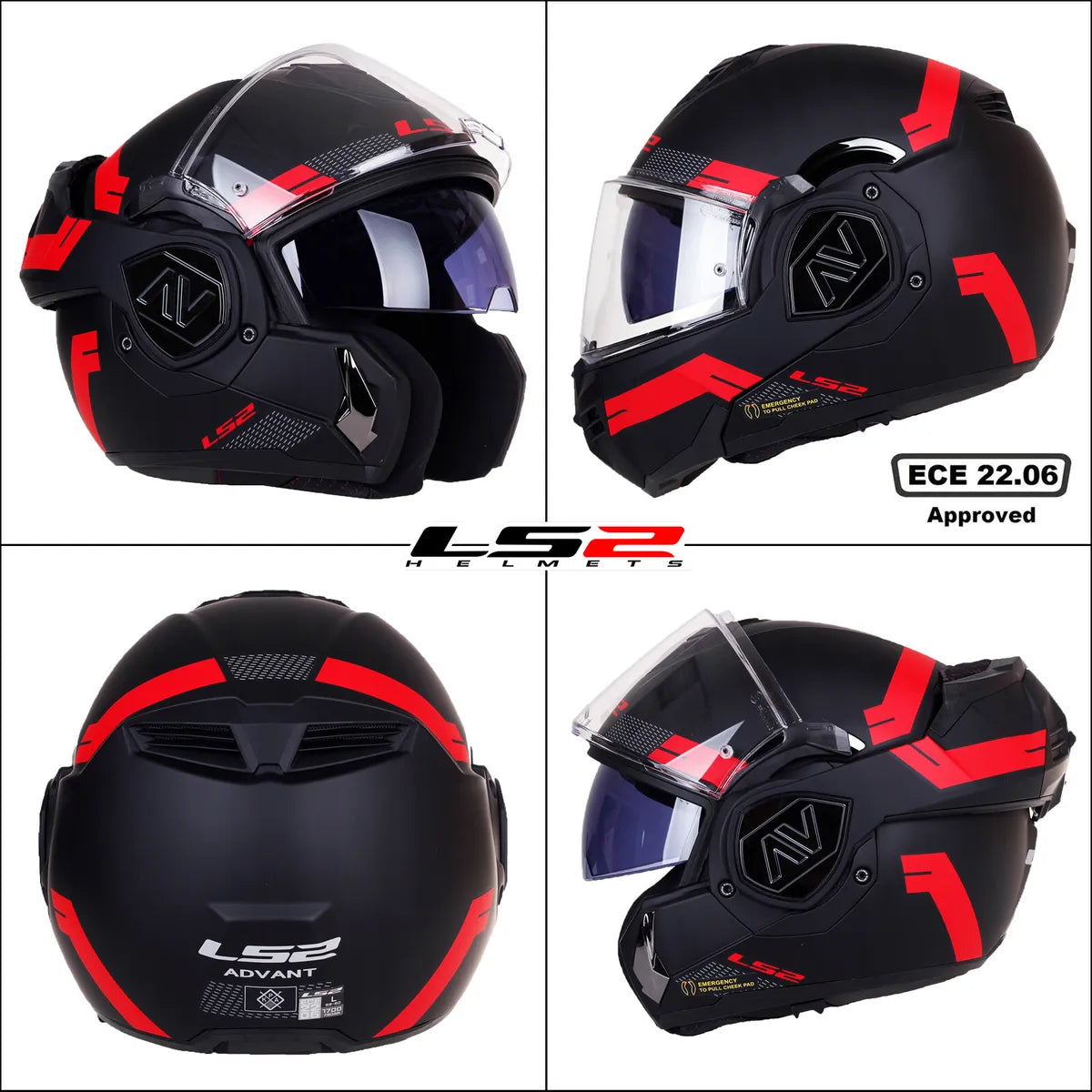 LS2 ADVANT MATT BLACK RED
