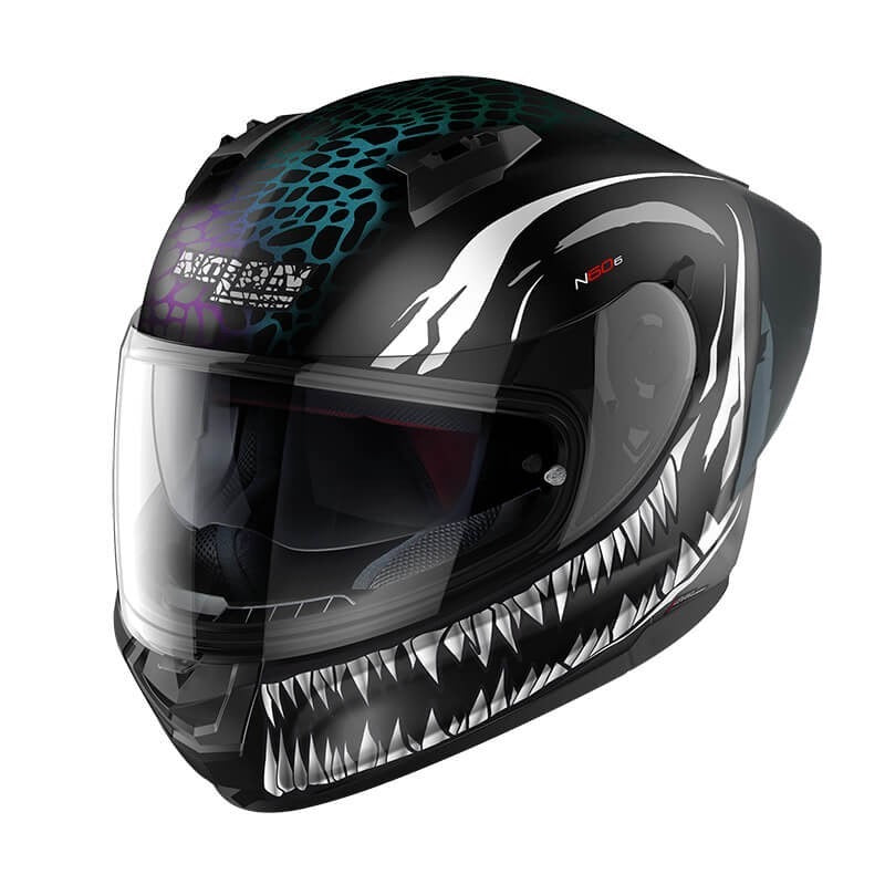 NOLAN N60-6 SPORT RAVENOUS FLAT BLACK WHITE