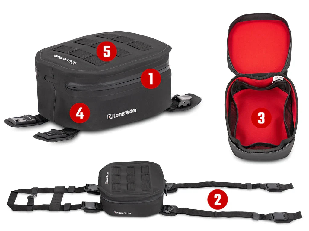Lone Rider Ranger Tank Bag, side view
