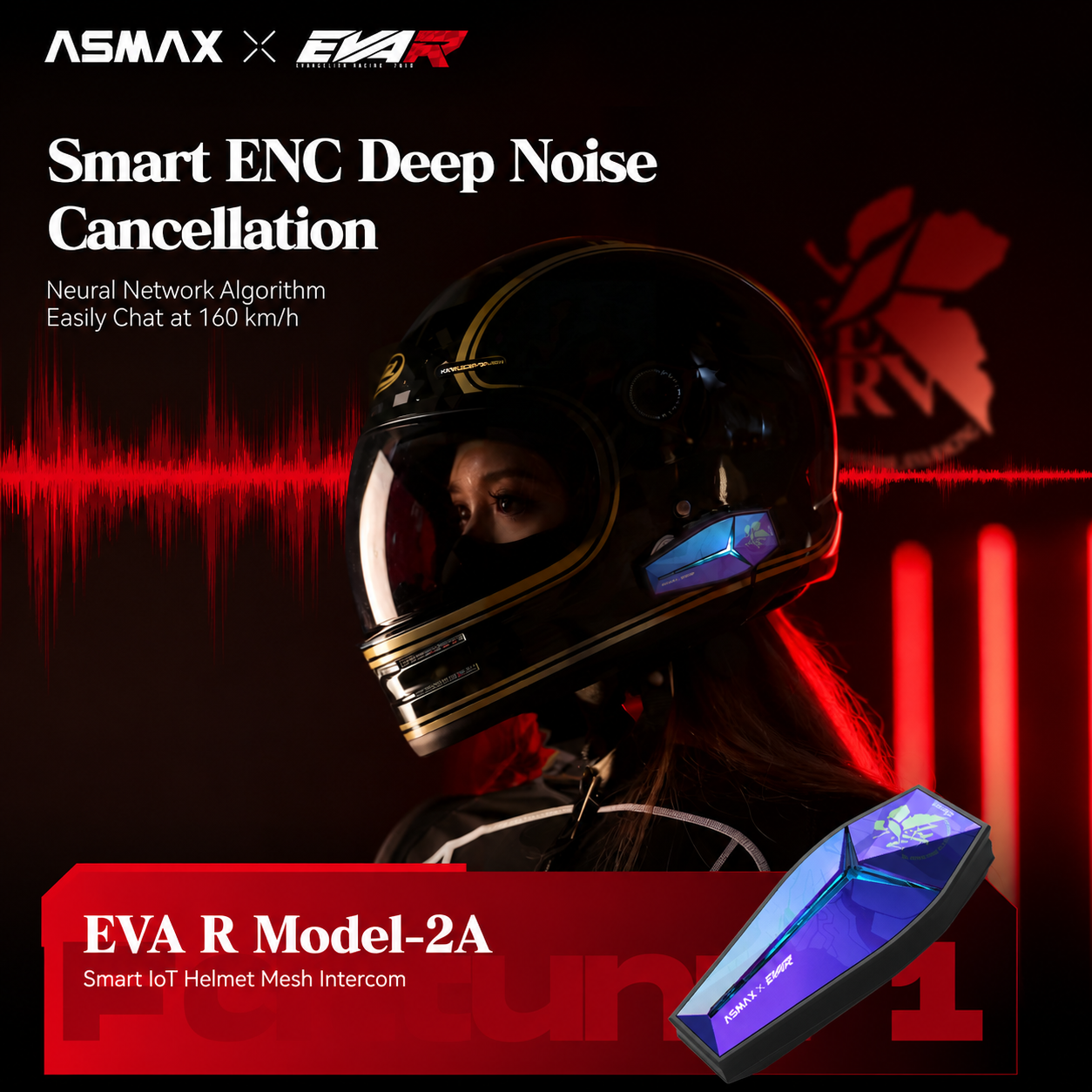 ASMAX Future 1 EVA R 40mm Mesh Intercom Headset