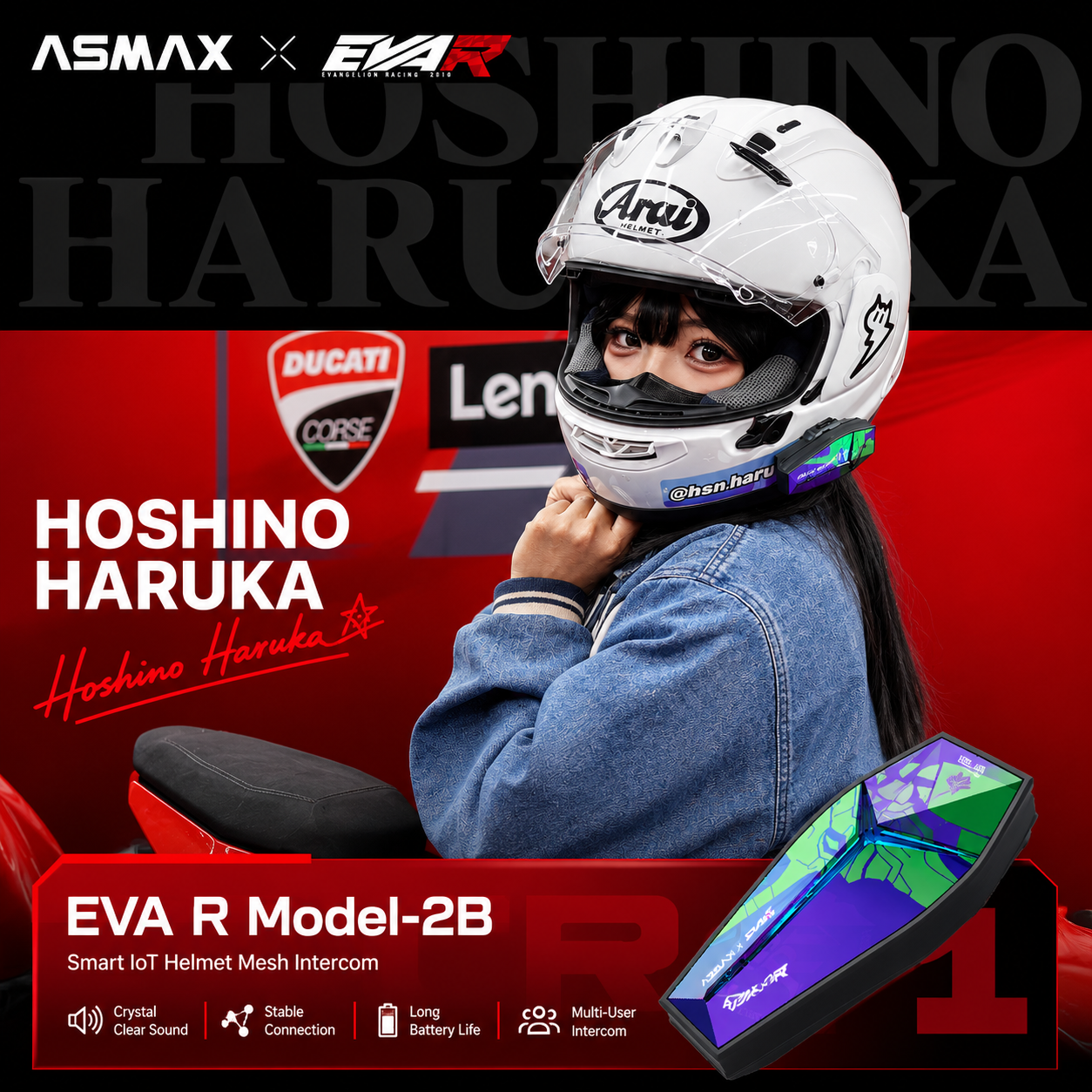 ASMAX Future 1 EVA R 40mm Mesh Intercom Headset