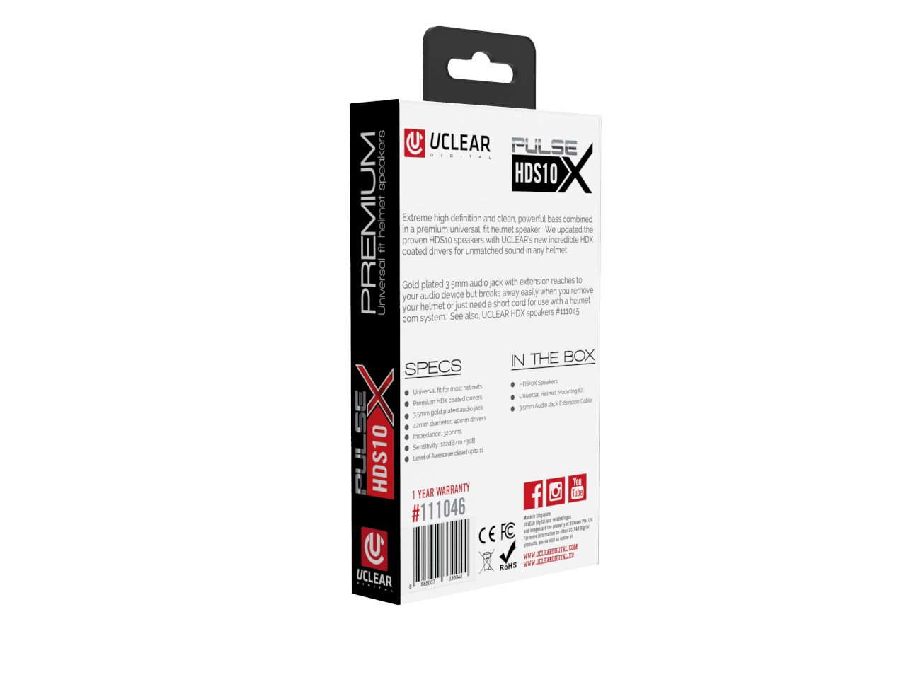 UClear Pulse HDS10X High Definition Helmet Speakers