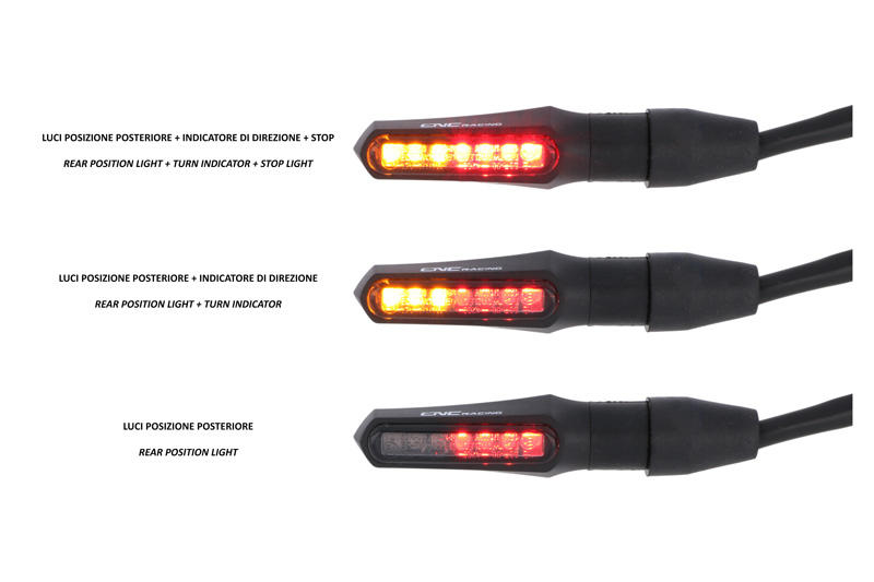 CNC Racing - Turn indicator Task + rear position and stop light Led Approved - Universal