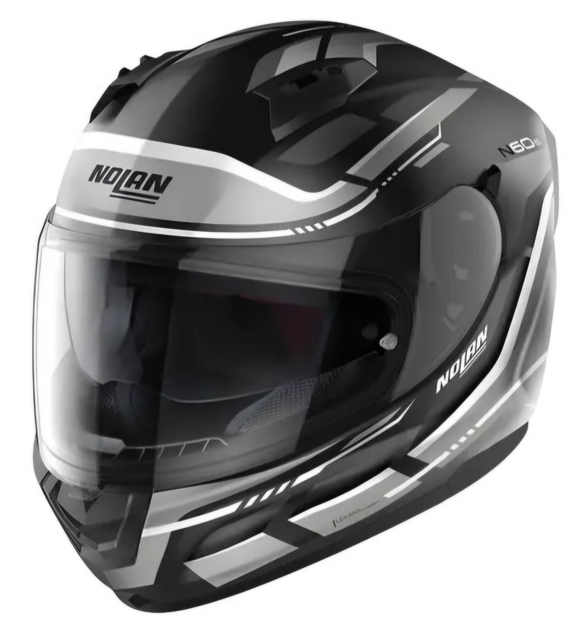 NOLAN N60-6 LANCER FLAT BLACK SILVER-WHITE