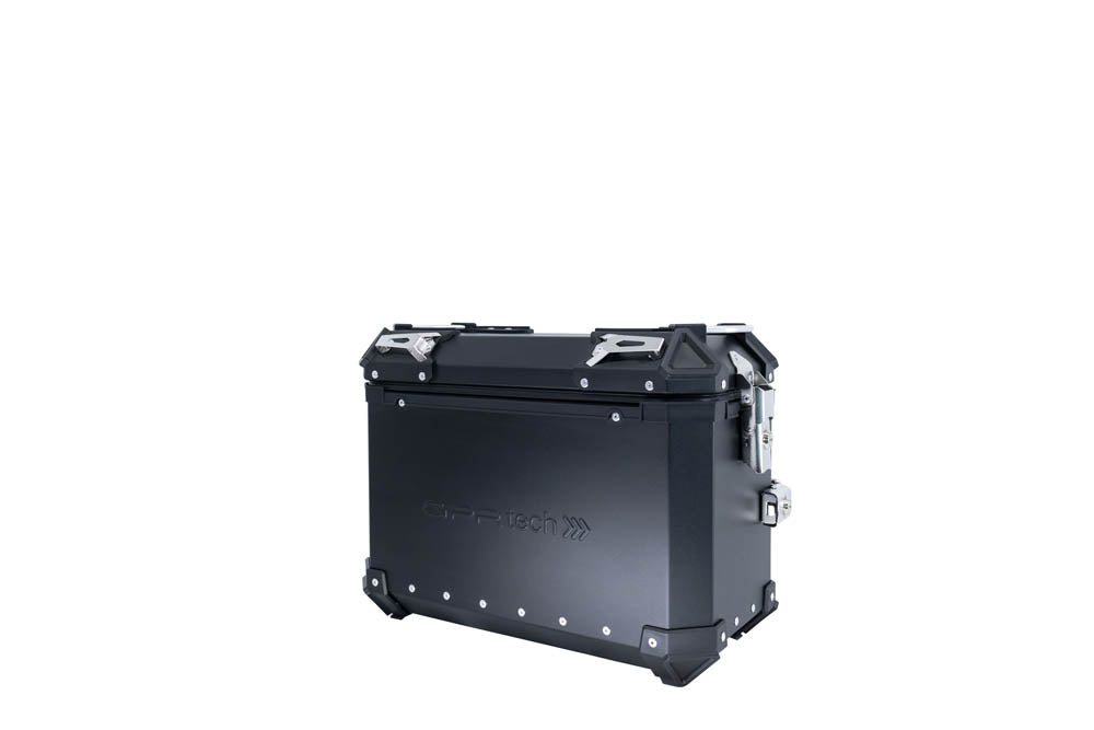 GPR TECH Pair of side cases aluminum made with contoured right side, black color  Capacity 38 LT. + 32 LT. (without rack) – Premium Aluminum Motorcycle Panniers – image 5