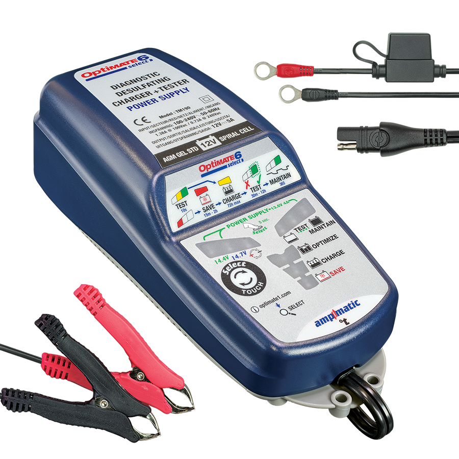 OptiMate 6 Select Battery Charger, rear view