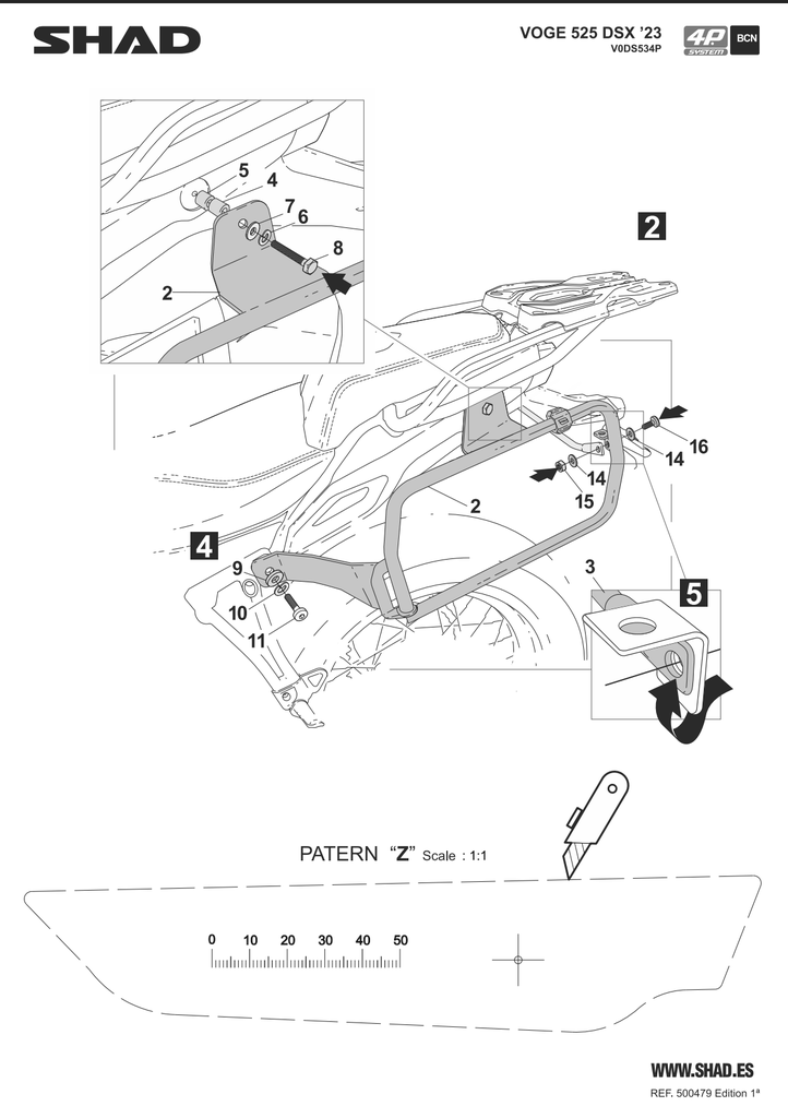 SHAD 4P System side case fitting kit – VOGE 625 DSX '23