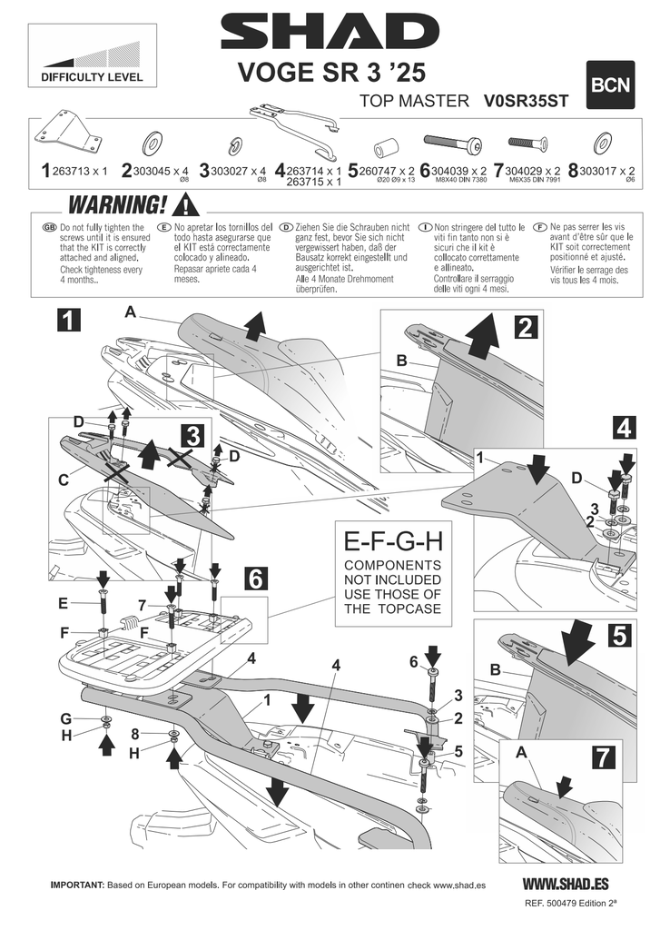 SHAD Top Master fitting kit – VOGE SR 3 '25