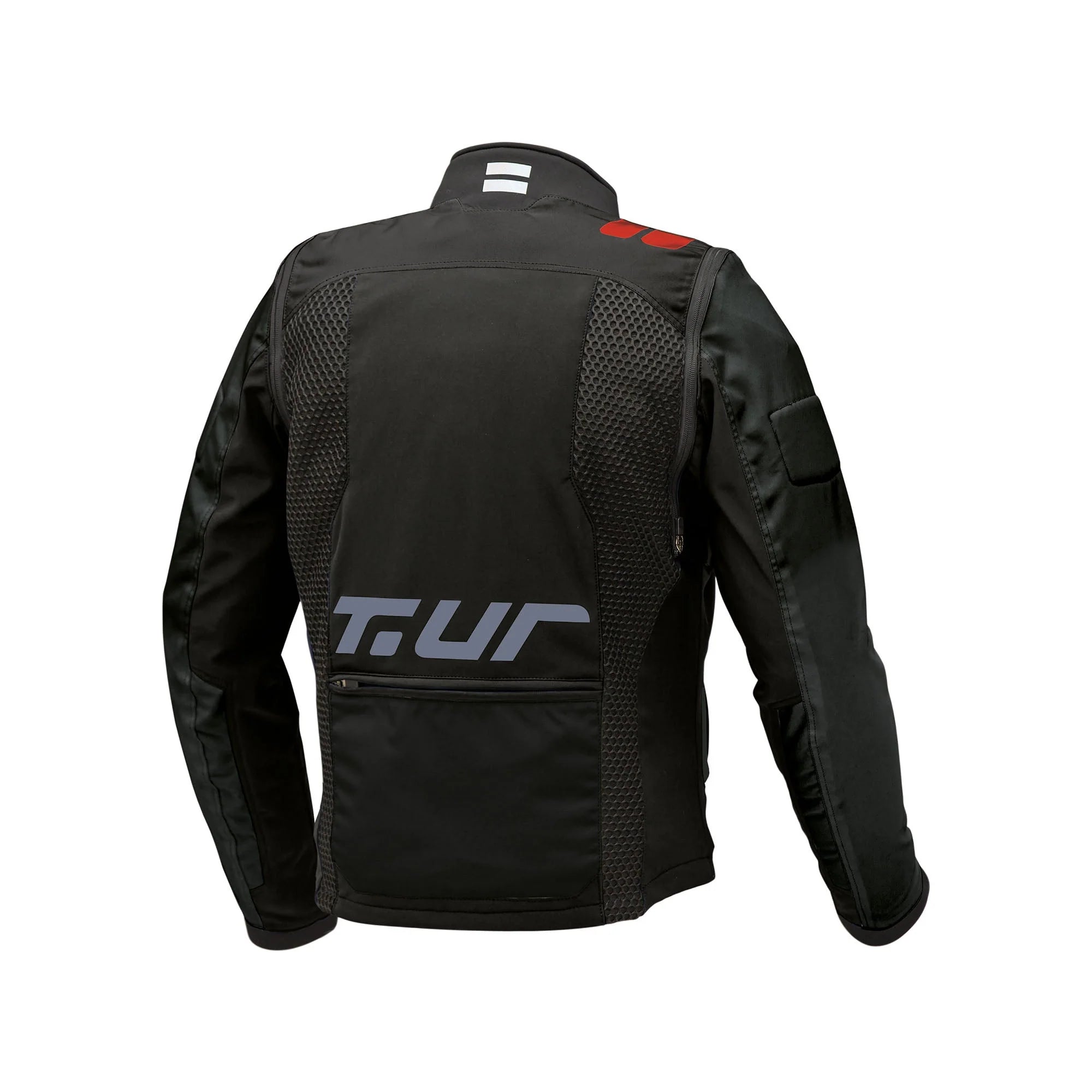 T.UR J-Three Arm Link Dual-Sport Motorcycle Jacket Black