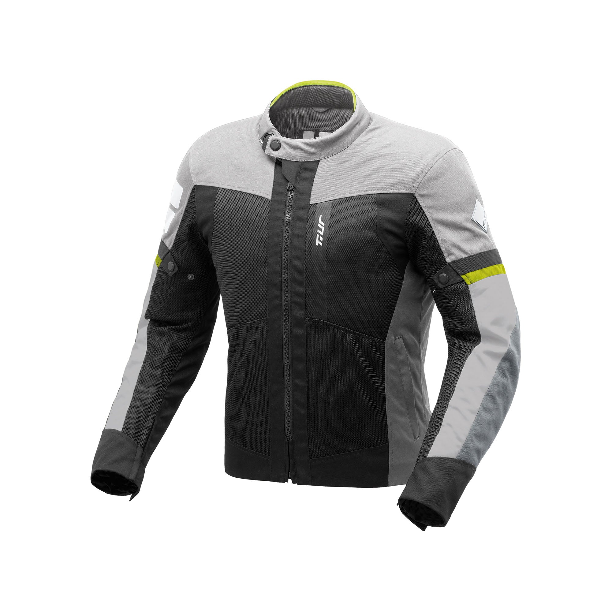 T.UR Etna Hydroscud 2-Layer Touring Motorcycle Jacket Black/Ice