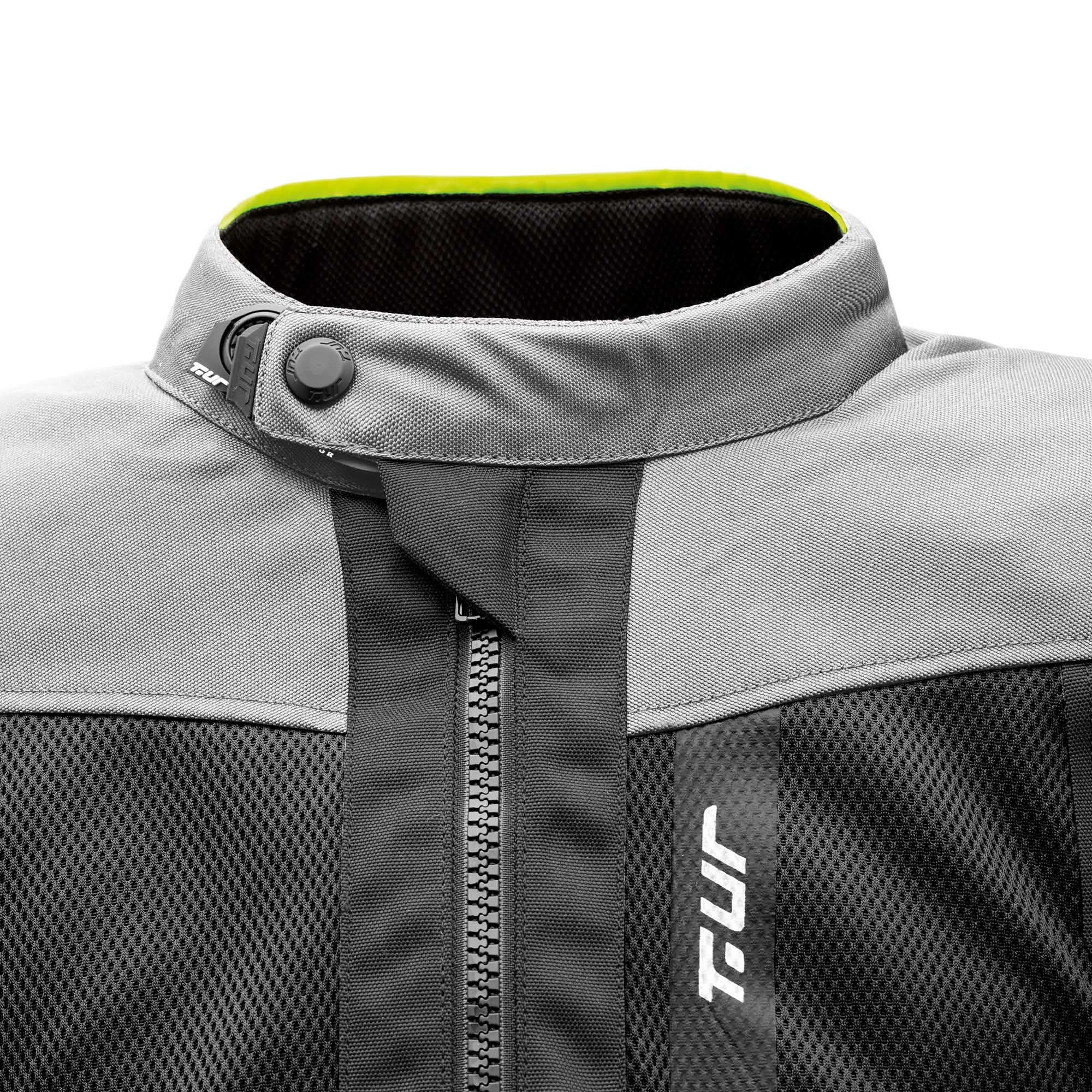 T.UR Etna Hydroscud 2-Layer Touring Motorcycle Jacket Black/Ice