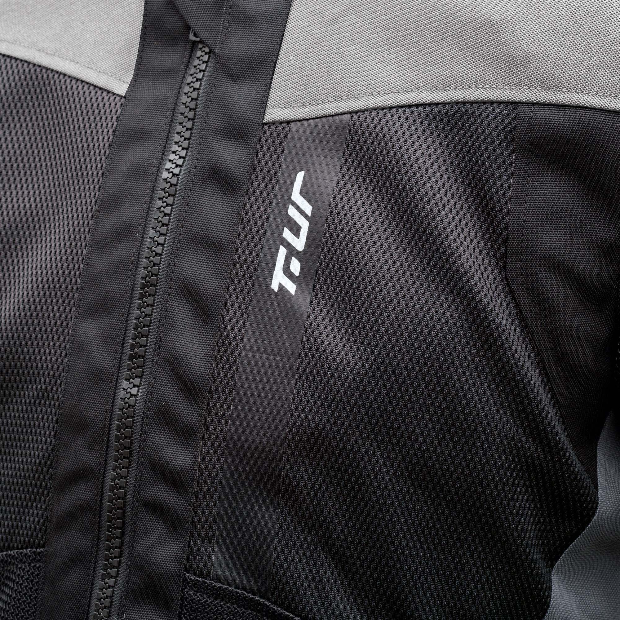 T.UR Etna Hydroscud 2-Layer Touring Motorcycle Jacket Black/Ice