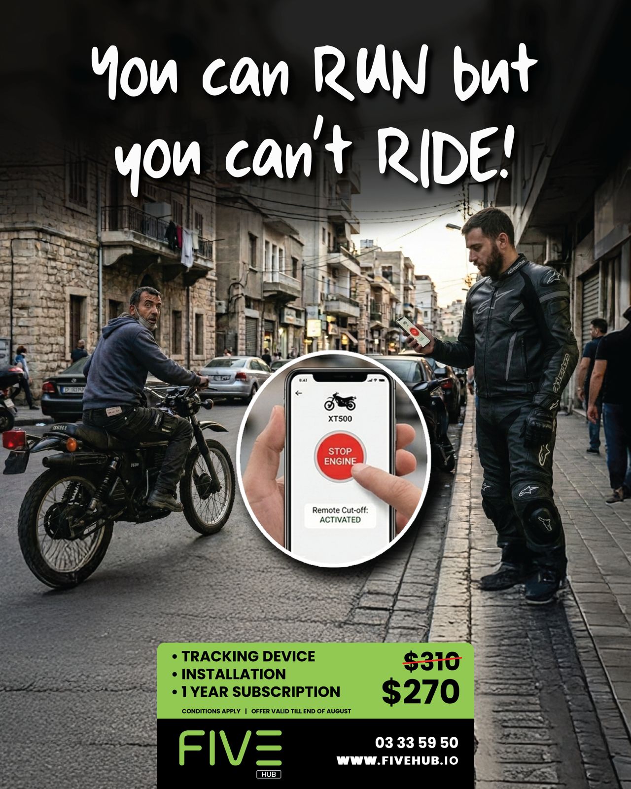 FIVE Hub Motorcycle GPS Tracker & Anti-Theft System