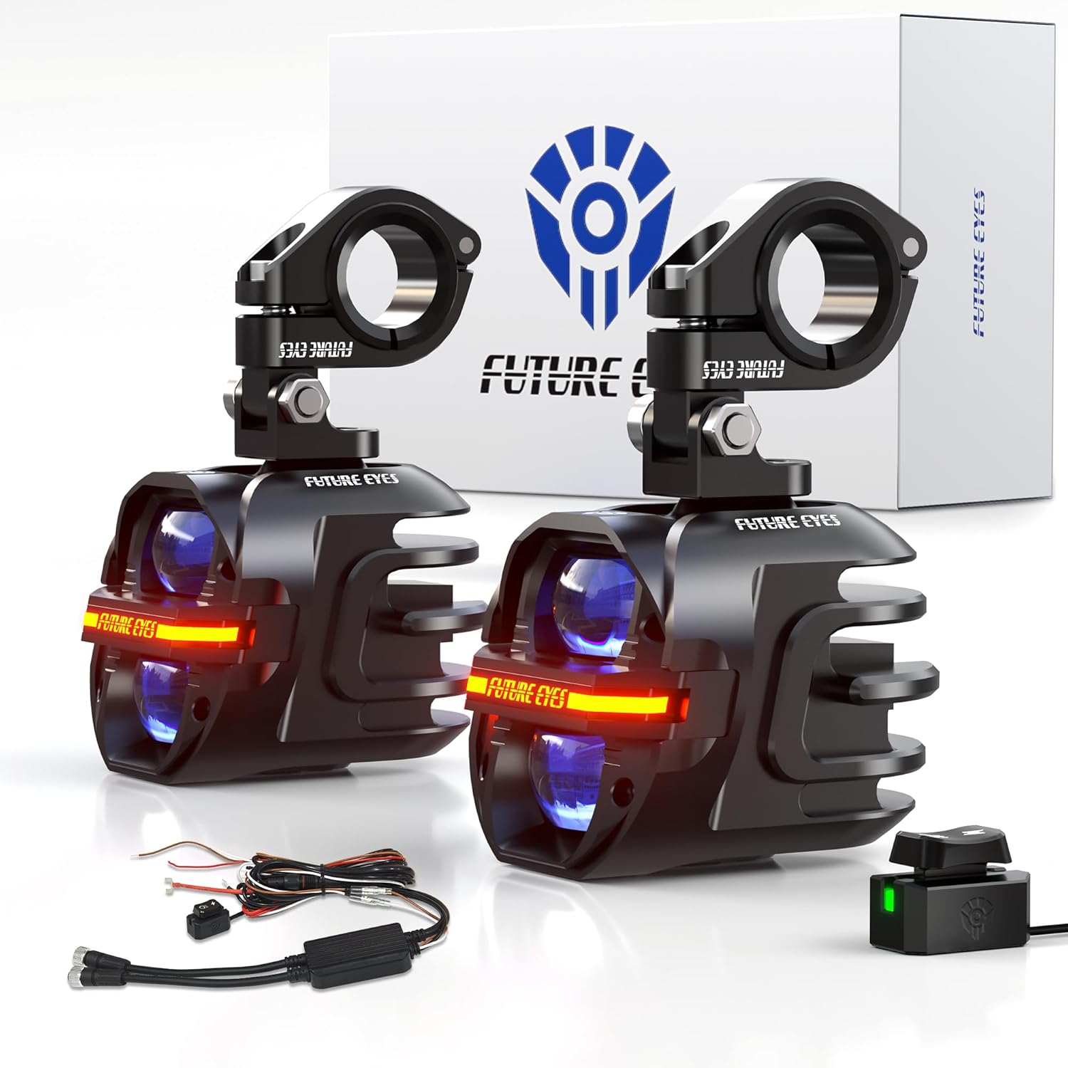 Future Eyes Galaxy X80 Motorcycle Auxiliary Spotlights (Pair)