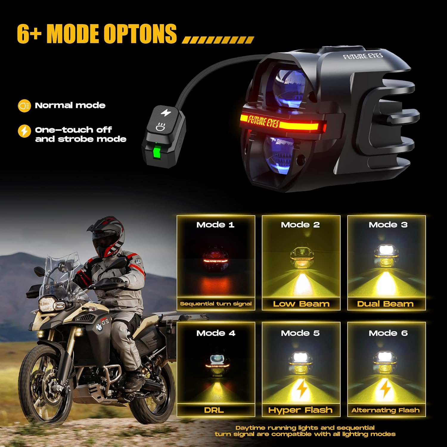 Future Eyes Galaxy U-2-Pairs Motorcycle Light Combo Kit (X80 + Z4 Set)