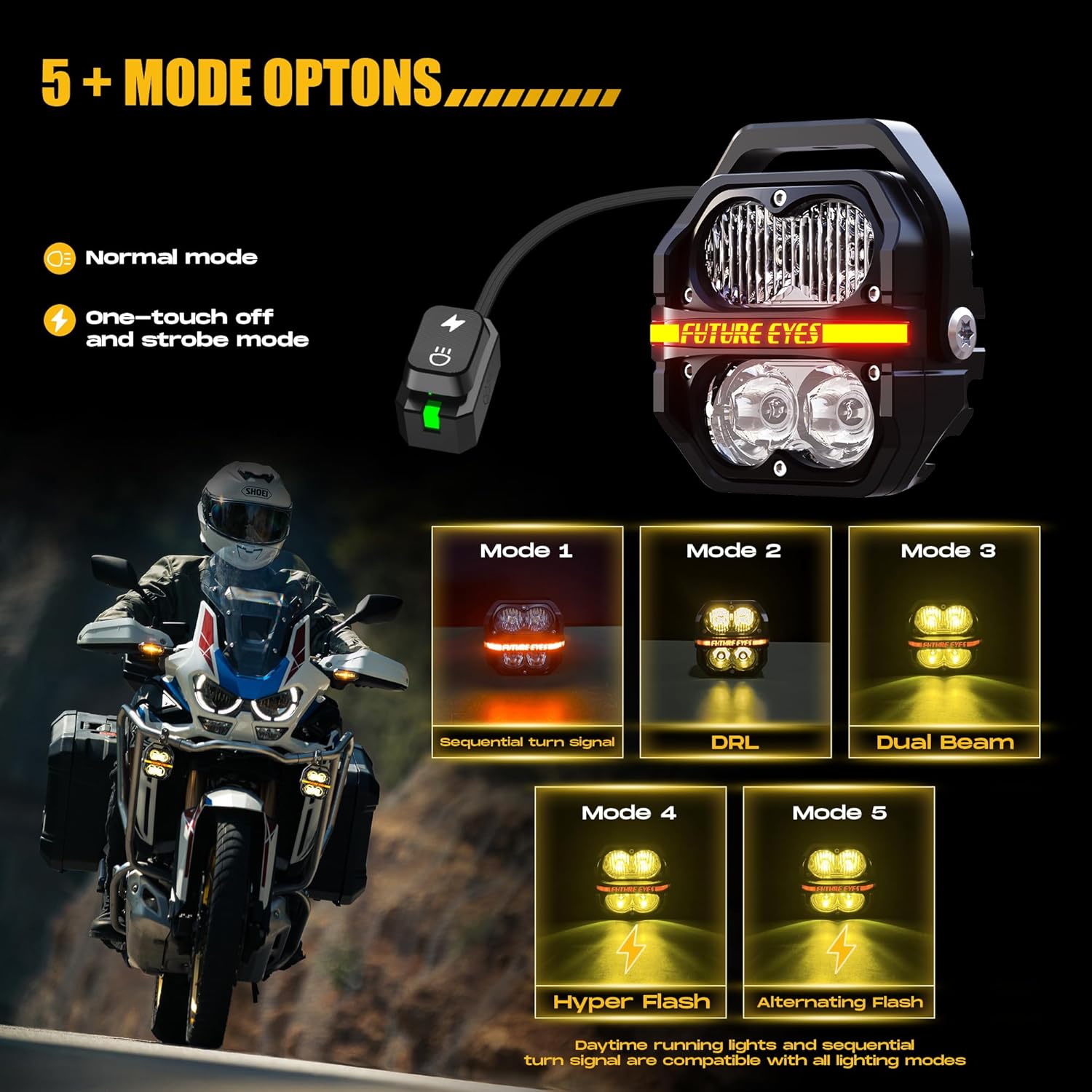 Future Eyes Galaxy U-2-Pairs Motorcycle Light Combo Kit (X80 + Z4 Set)