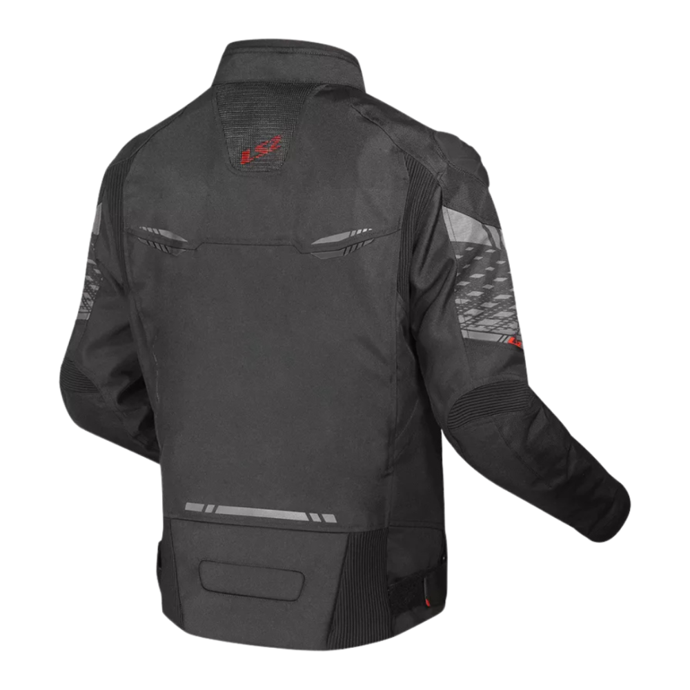 LS2 Apex Men's Waterproof Sport Jacket Black/Dark Grey, side view