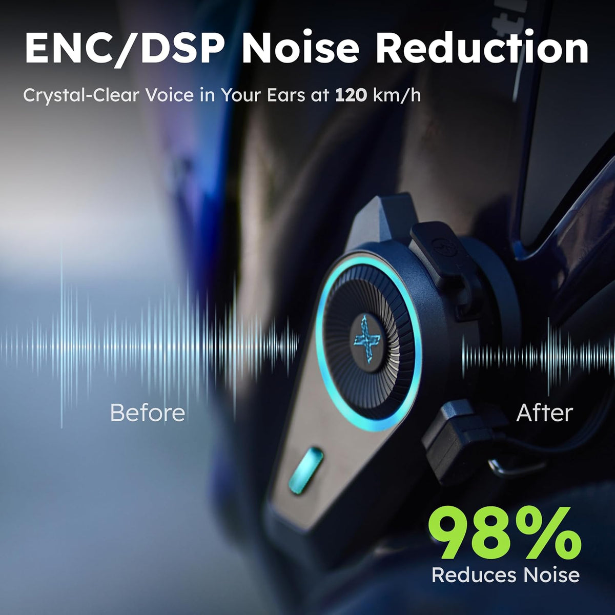 D10 ENC DSP noise reduction up to 120 km/h