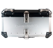 GPR TECH TOP CASE ALPI-TECH 55 LT SILVER + SOFT BACKREST – Aluminum Motorcycle Top Case with Backrest