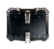 GPR TECH TOP CASE ALPI-TECH 45 LT. BLACK + SOFT BACKREST – Aluminum Motorcycle Top Case with Backrest