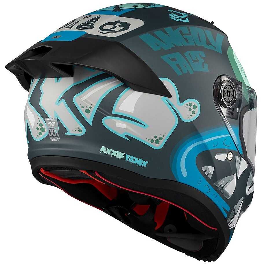 AXXIS Fenix Angry Face C7 Matt Motorcycle Helmet