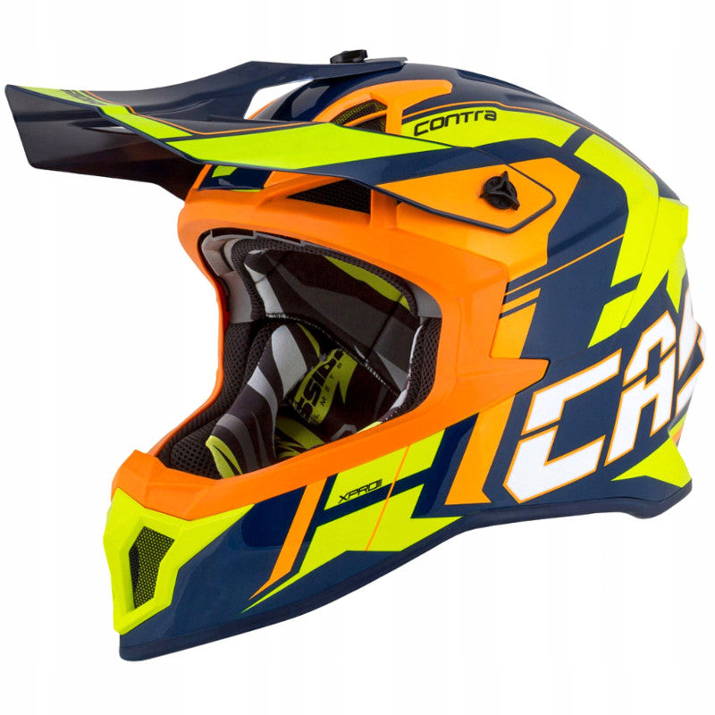 Cassida Cross Pro II Motocross Helmet Yellow Fluo/Orange/Blue