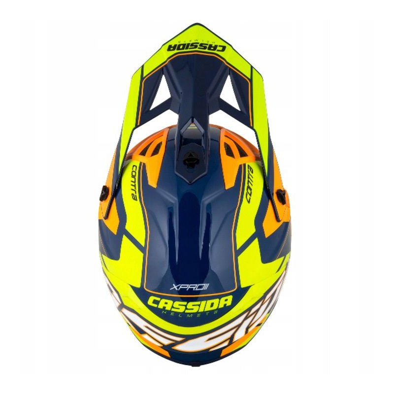 Cassida Cross Pro II Motocross Helmet Yellow Fluo/Orange/Blue
