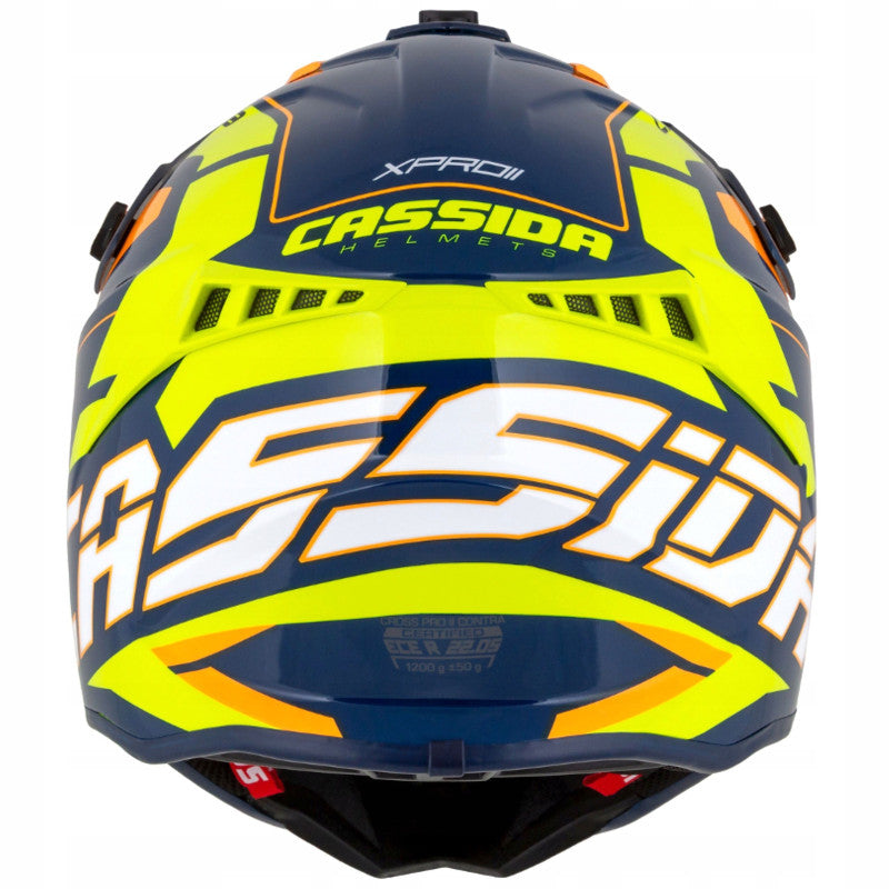 Cassida Cross Pro II Motocross Helmet Yellow Fluo/Orange/Blue
