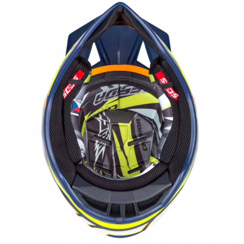 Cassida Cross Pro II Motocross Helmet Yellow Fluo/Orange/Blue