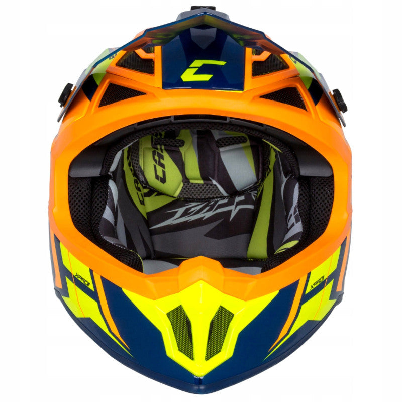 Cassida Cross Pro II Motocross Helmet Yellow Fluo/Orange/Blue