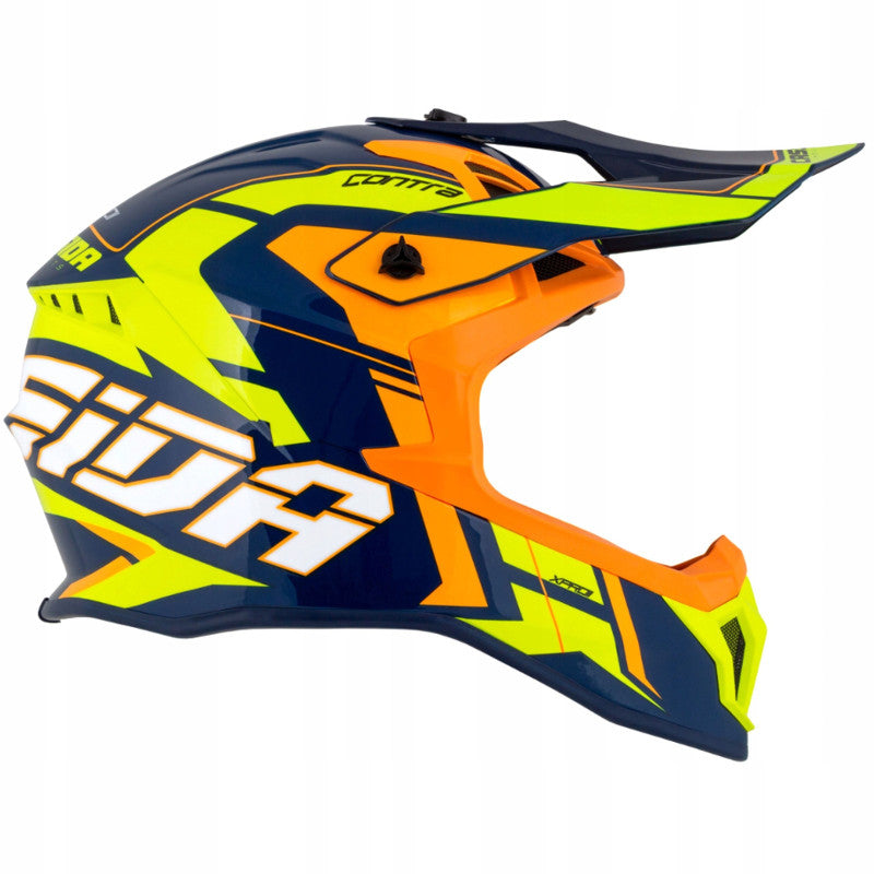 Cassida Cross Pro II Motocross Helmet Yellow Fluo/Orange/Blue