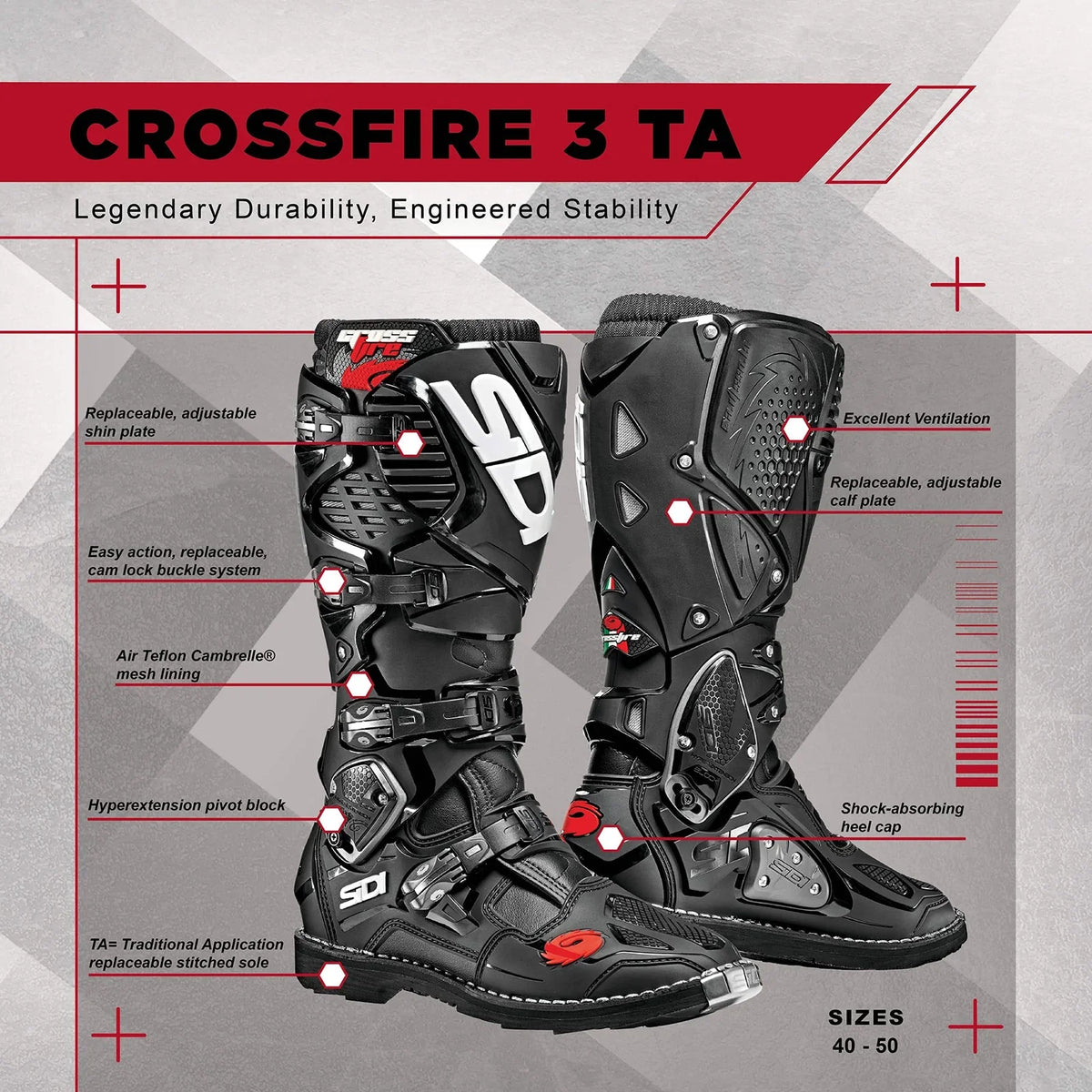 Sidi Crossfire 3 Motocross Boots, side view