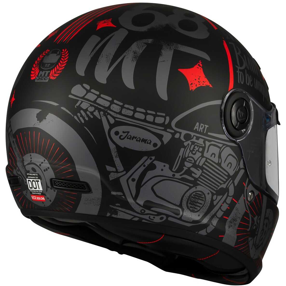 MT JARAMA SV ART MATTE BLACK RED
