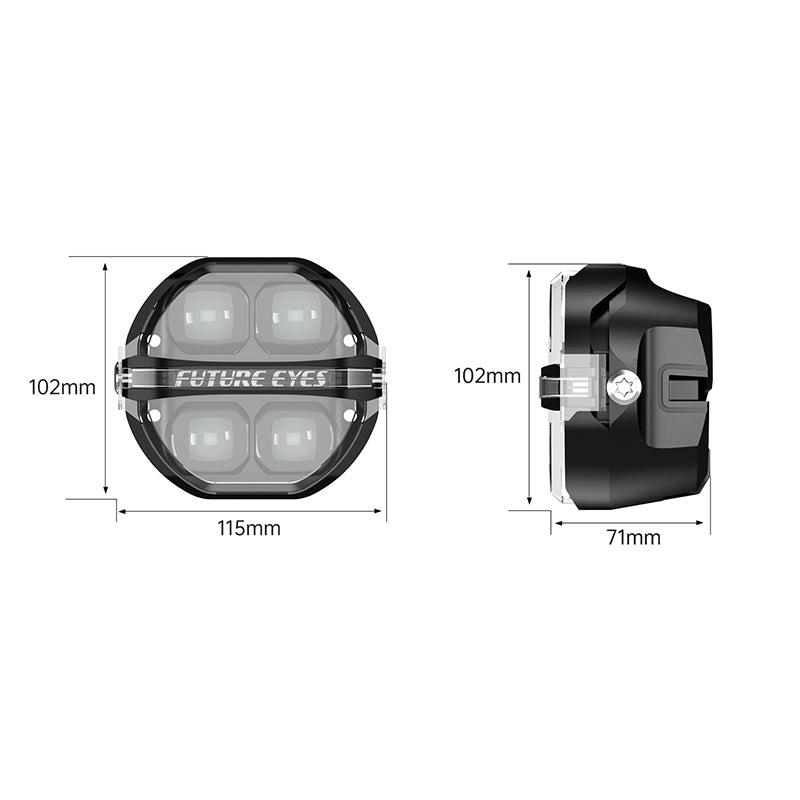 Future Eyes Galaxy X100 Motorcycle Auxiliary Spotlights (Complete Pair Set)