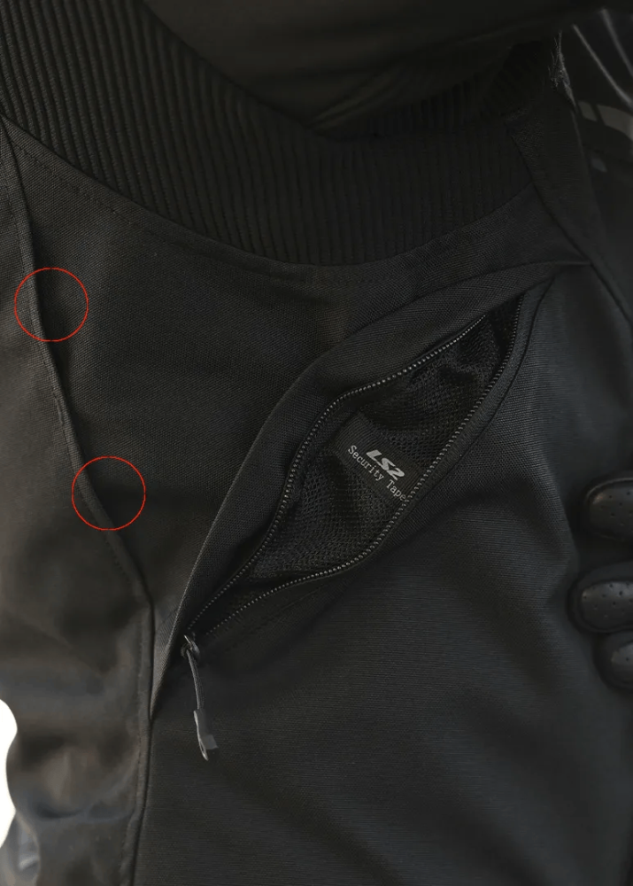 LS2 Apex Men's Waterproof Sport Jacket Black/Dark Grey, inside view