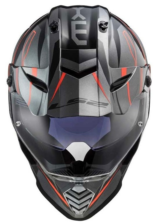 LS2 MX436 PIONEER EVO KNIGHT GLOSSY TITANIUM ORANGE