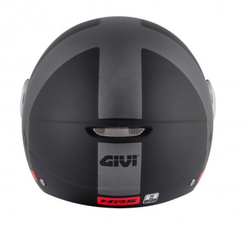 GIVI 10.7 MINI Jet Helmet Dark Matt Gray / Gray / Red