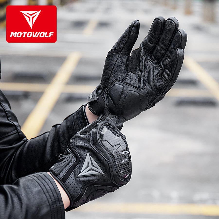 MOTOWOLF “THUNDER” CARBON GLOVES