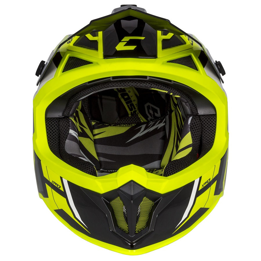 Cassida Cross Pro II Motocross Helmet Yellow Fluo/Black/Grey/White
