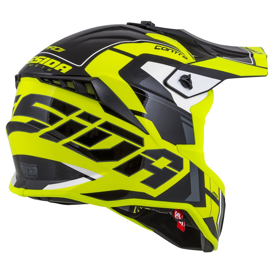 Cassida Cross Pro II Motocross Helmet Yellow Fluo/Black/Grey/White
