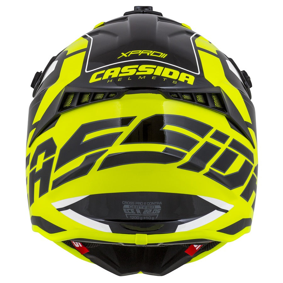Cassida Cross Pro II Motocross Helmet Yellow Fluo/Black/Grey/White