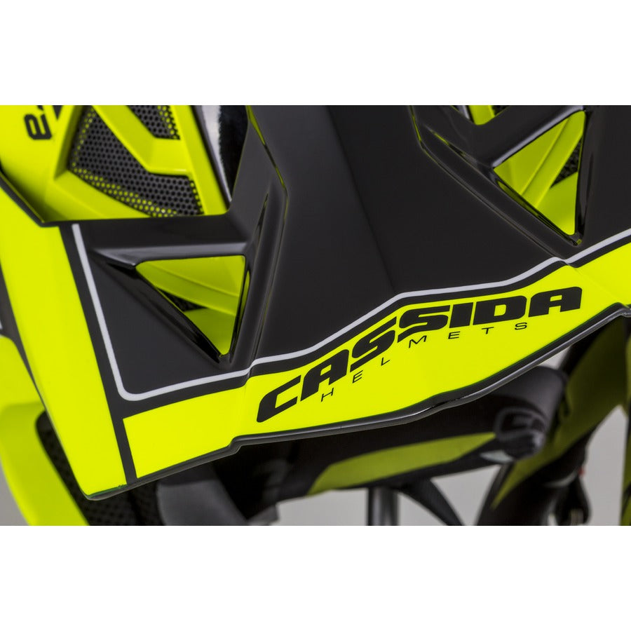Cassida Cross Pro II Motocross Helmet Yellow Fluo/Black/Grey/White