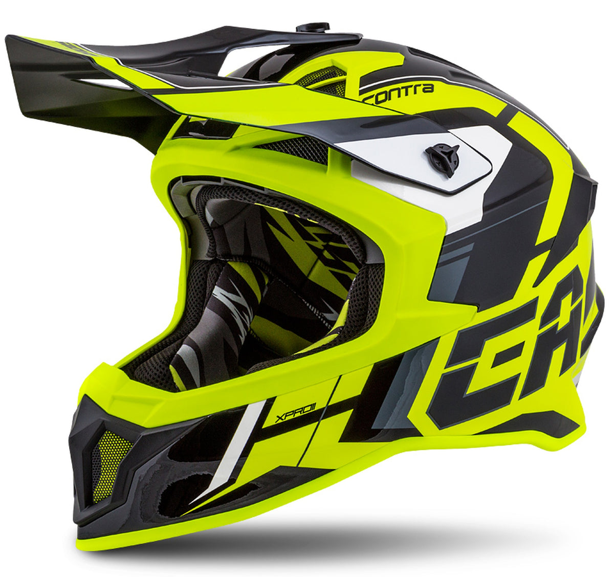 Cassida Cross Pro II Motocross Helmet Yellow Fluo/Black/Grey/White