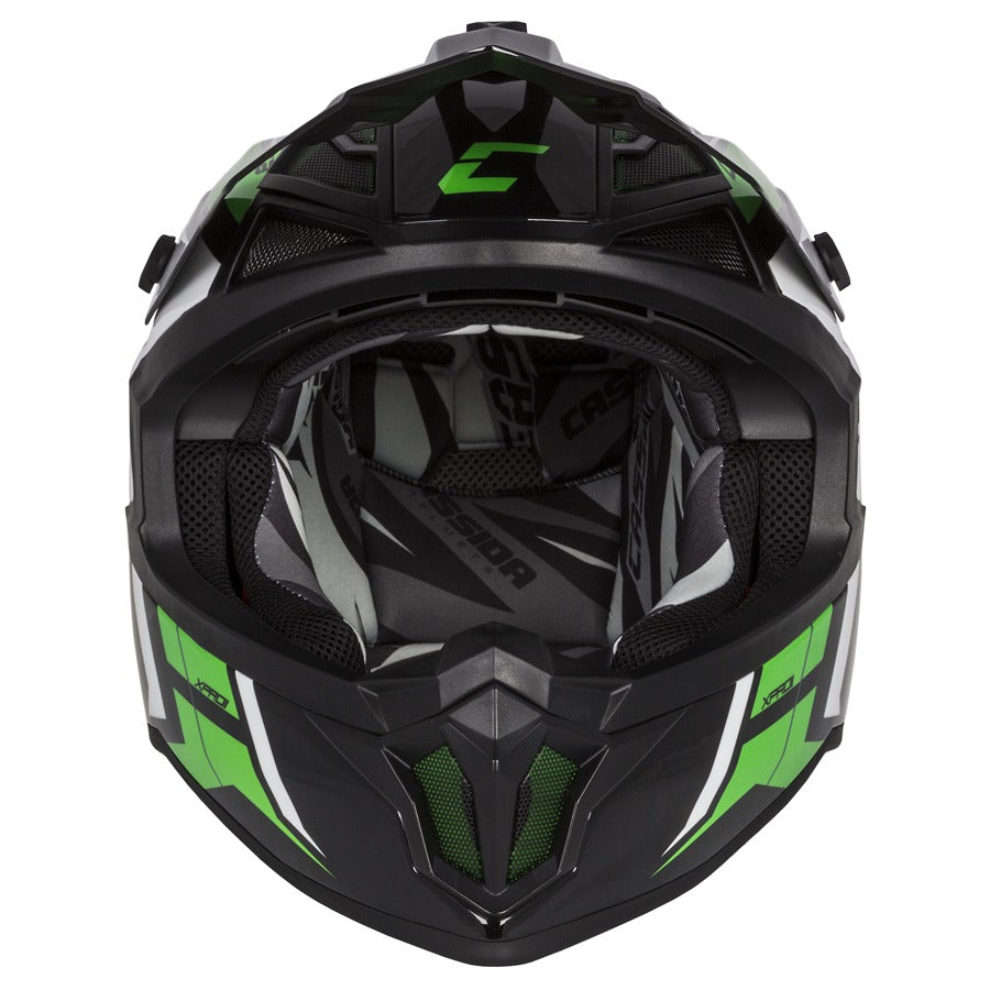Cassida Cross Pro II Motocross Helmet Green Pearl/Grey/Black/White