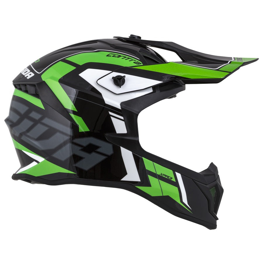 Cassida Cross Pro II Motocross Helmet Green Pearl/Grey/Black/White