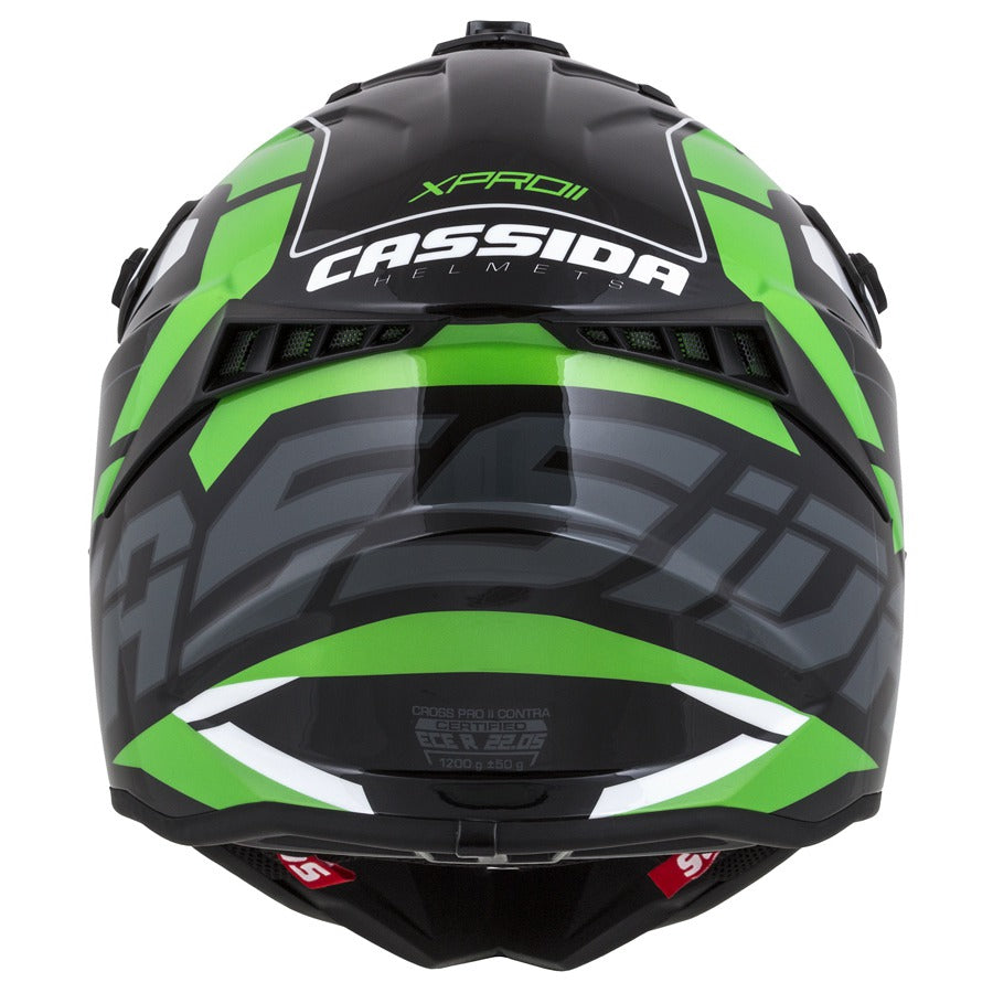 Cassida Cross Pro II Motocross Helmet Green Pearl/Grey/Black/White