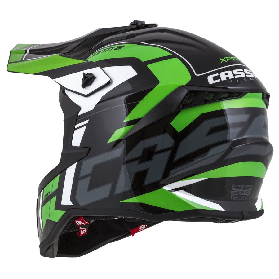 Cassida Cross Pro II Motocross Helmet Green Pearl/Grey/Black/White
